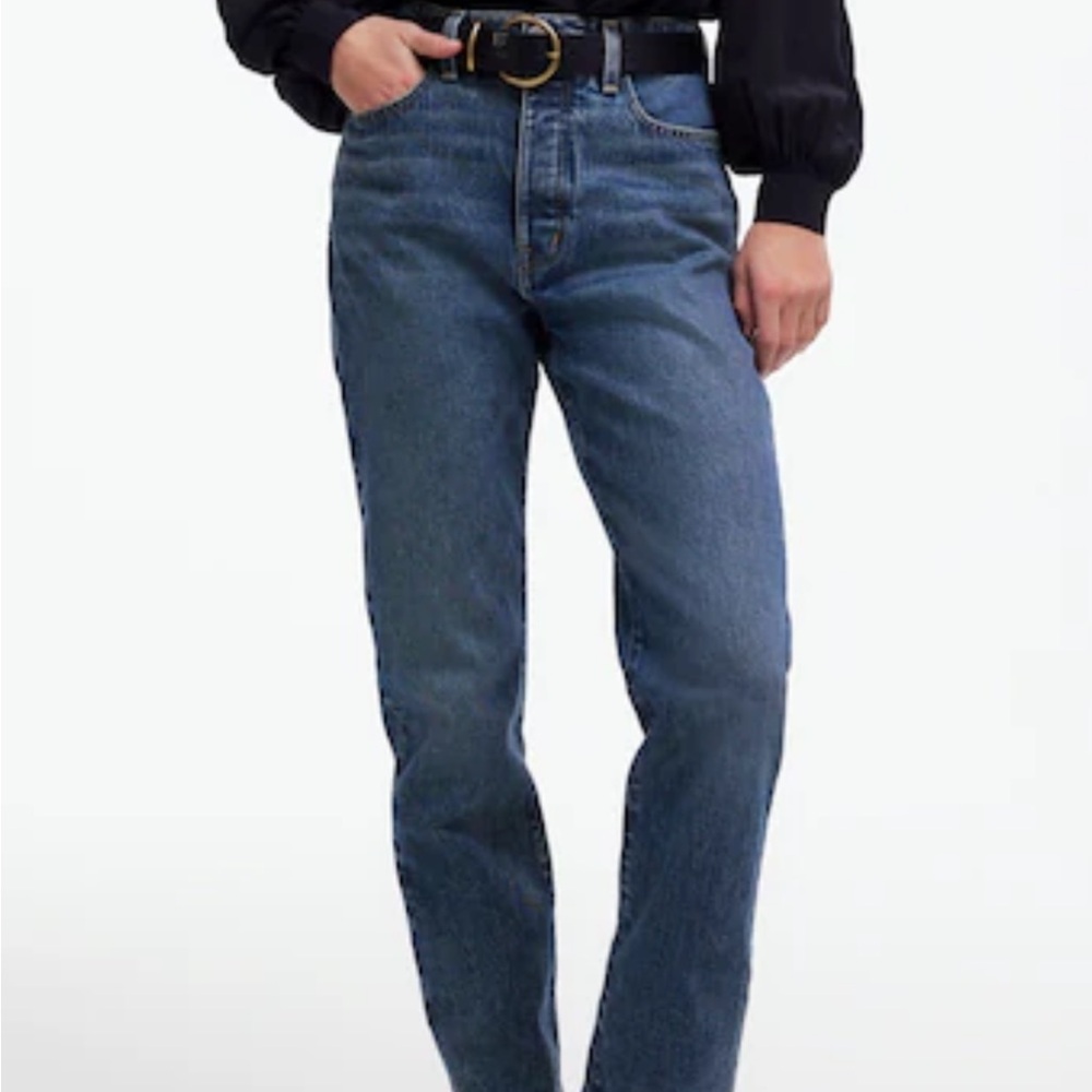 Madewell women’s Straight Jeans in Deep Blue